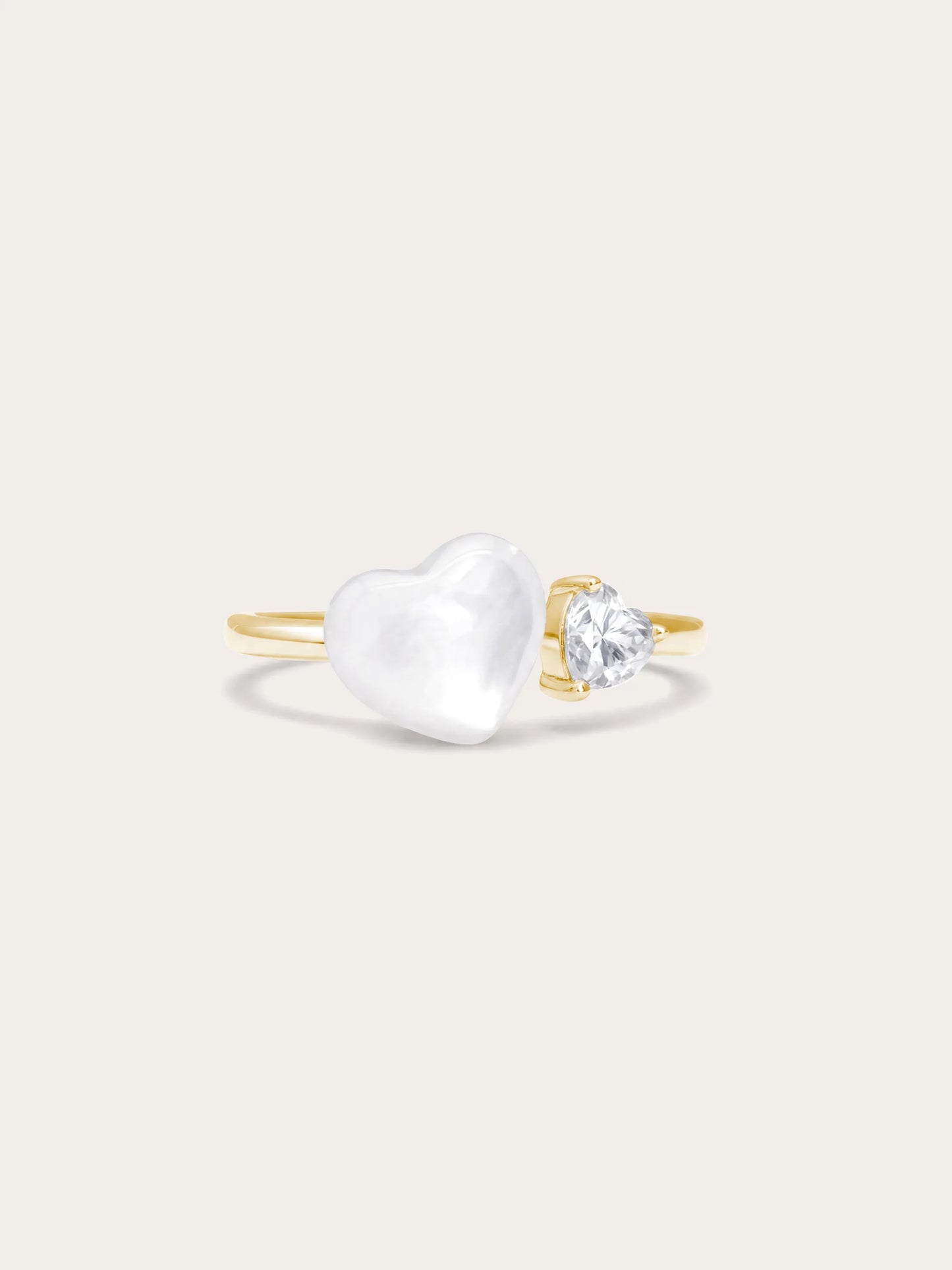 Puffy Heart Open Ring – Mother of Pearl