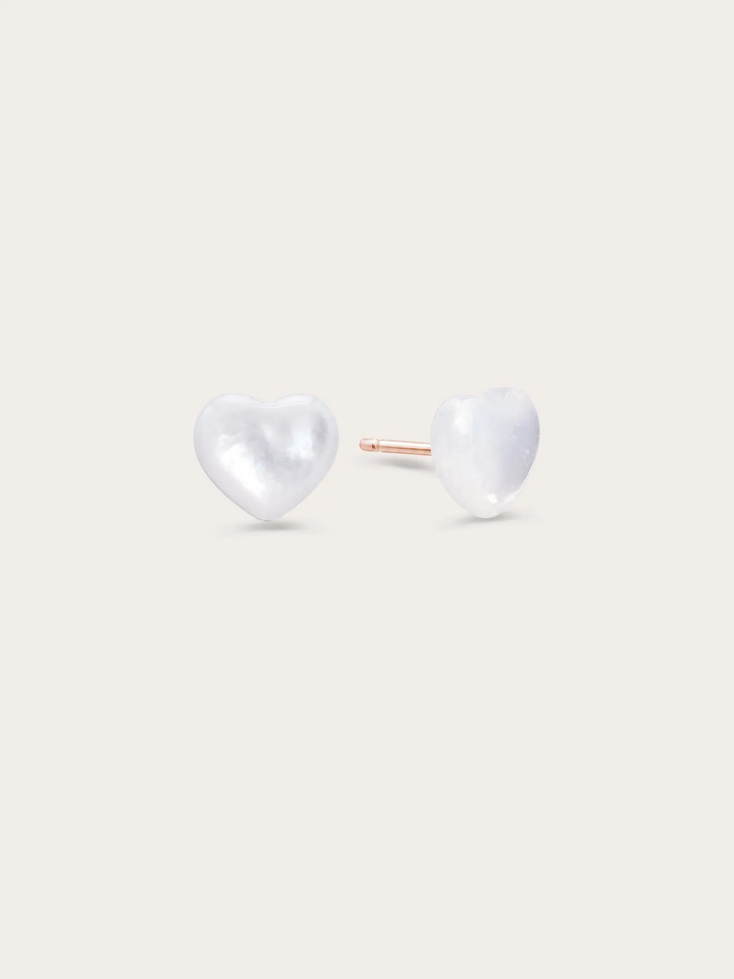 Puffy Heart Stud Earrings – Mother of Pearl