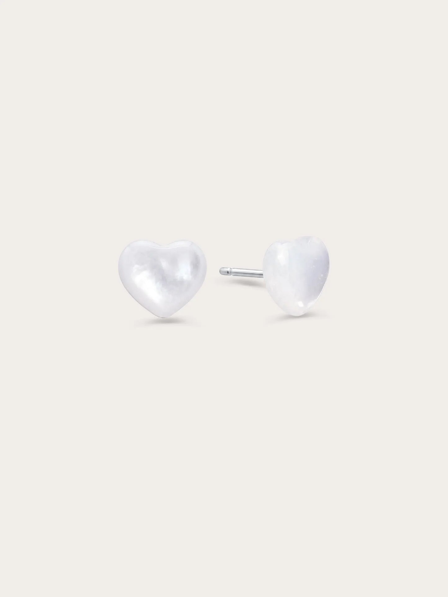 Puffy Heart Stud Earrings – Mother of Pearl