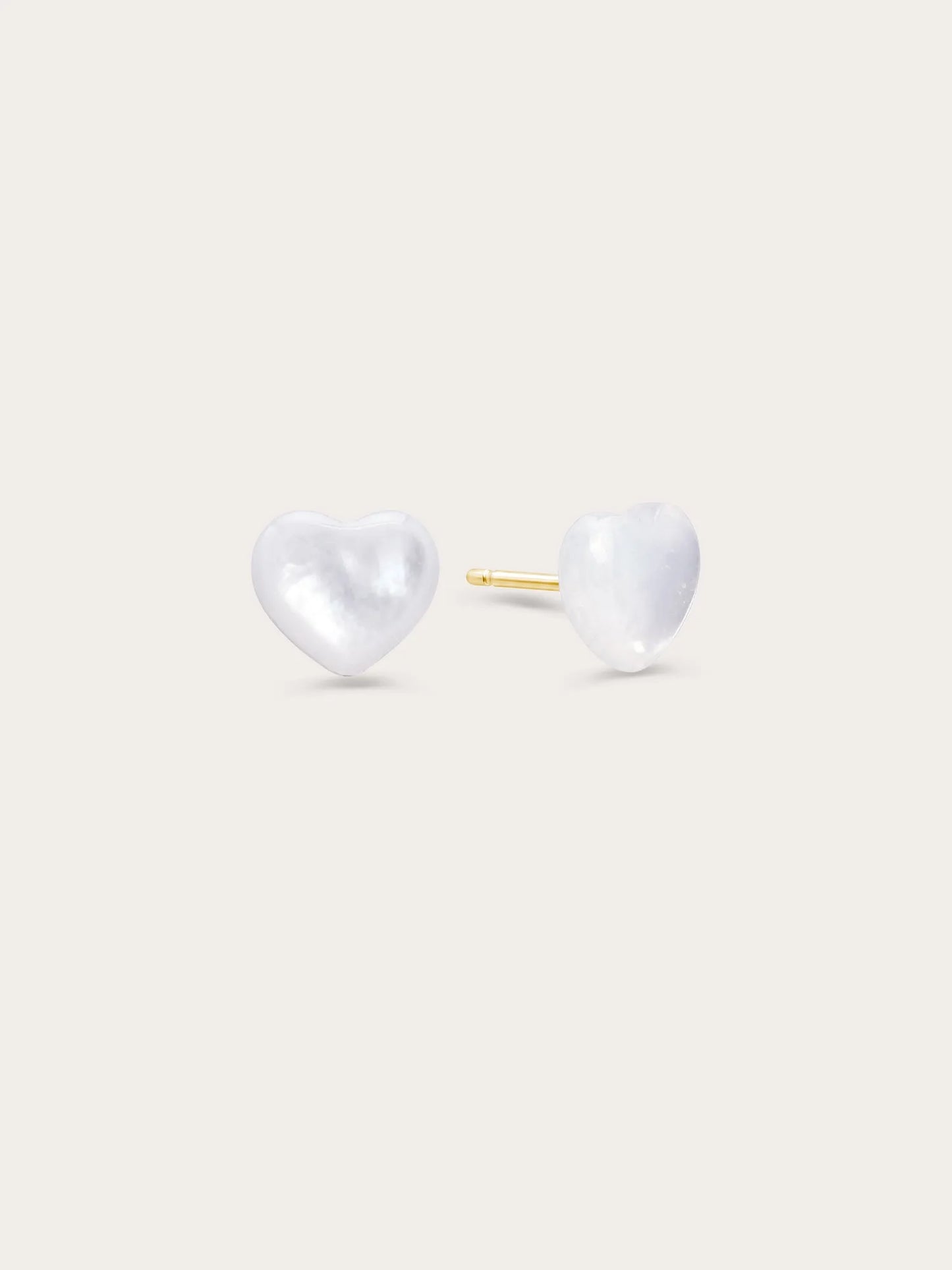 Puffy Heart Stud Earrings – Mother of Pearl