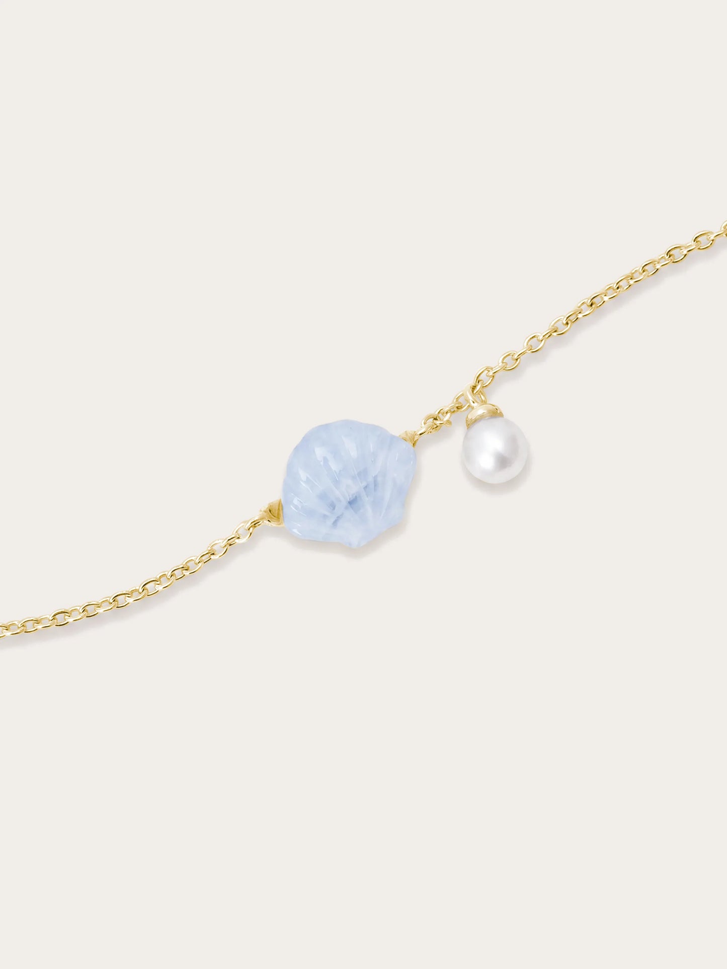 Puffy Seashell Bracelet – Blue Lace Agate