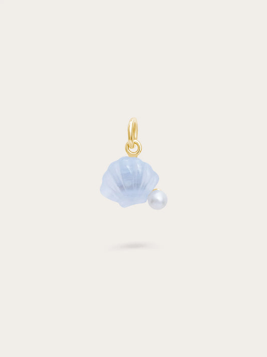 Puffy Seashell Charm Yellow Gold – Mondays Made Demi-Fine Flower & Gemstone Jewelry Singapore