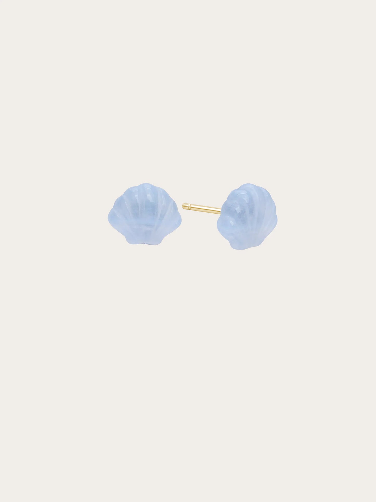 Puffy Seashell Ear Jacket Earrings – Blue Lace Agate