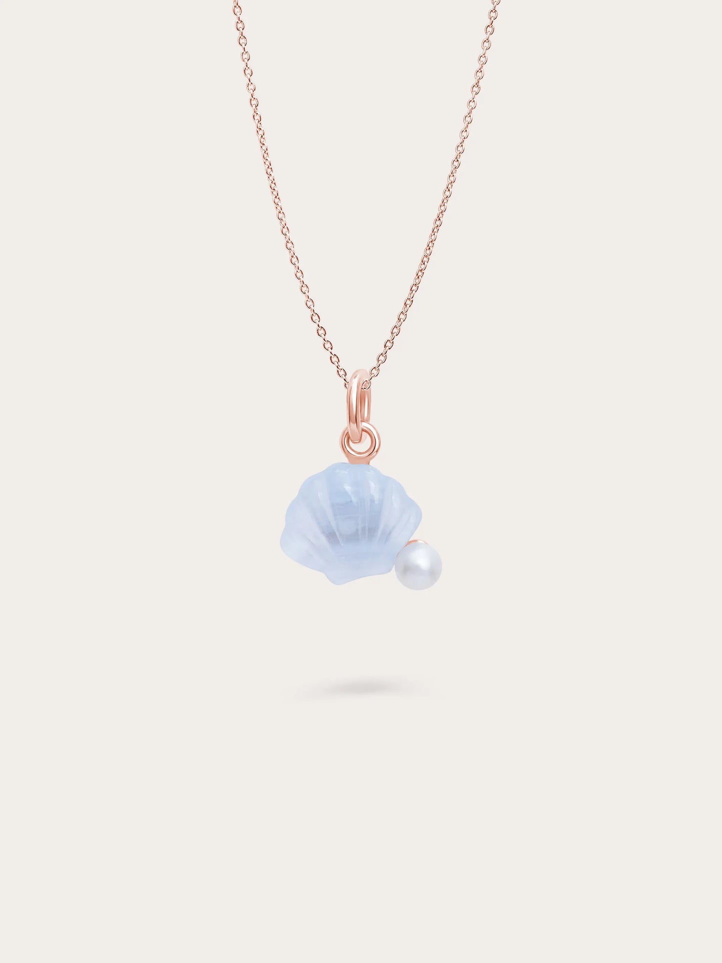 Puffy Seashell Necklace – Blue Lace Agate