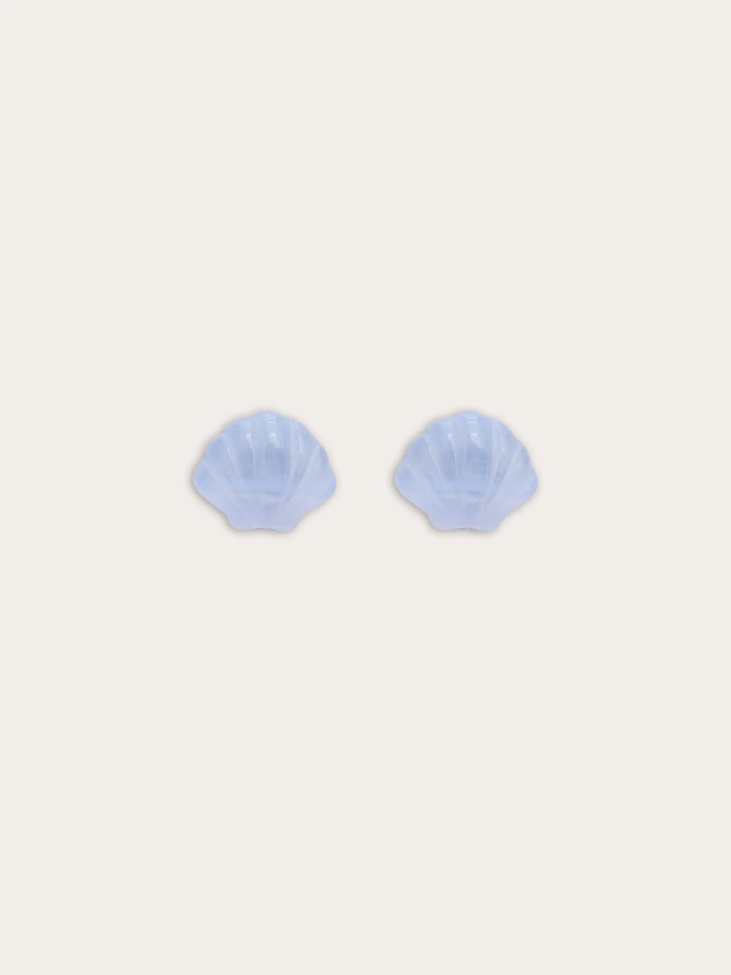 Puffy Seashell Stud Earrings – Blue Lace Agate