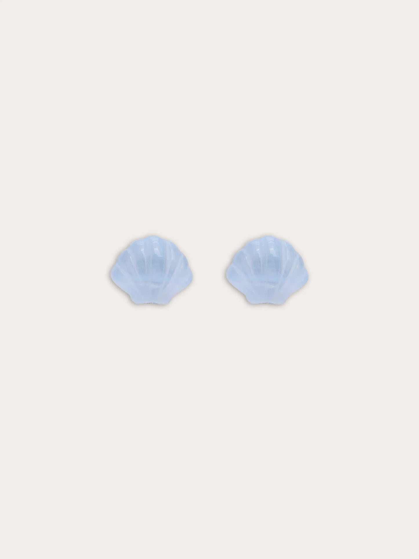 Puffy Seashell Stud Earrings – Blue Lace Agate