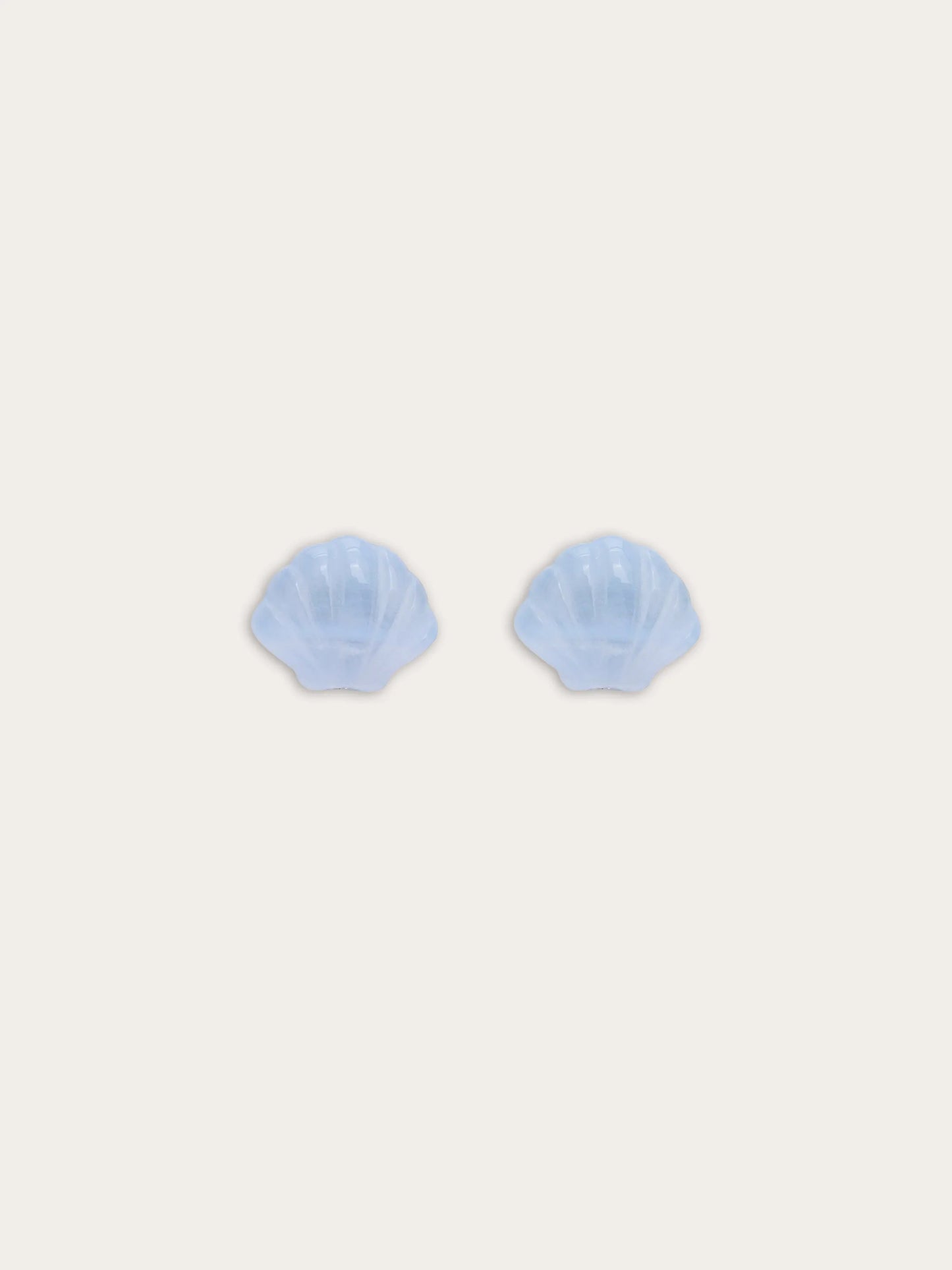 Puffy Seashell Stud Earrings – Blue Lace Agate