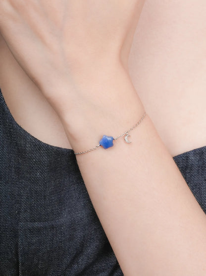Puffy Star Bracelet Sodalite S925 Silver Rhodium (4) – Mondays Made Flower & Birthstone Jewelry Singapore
