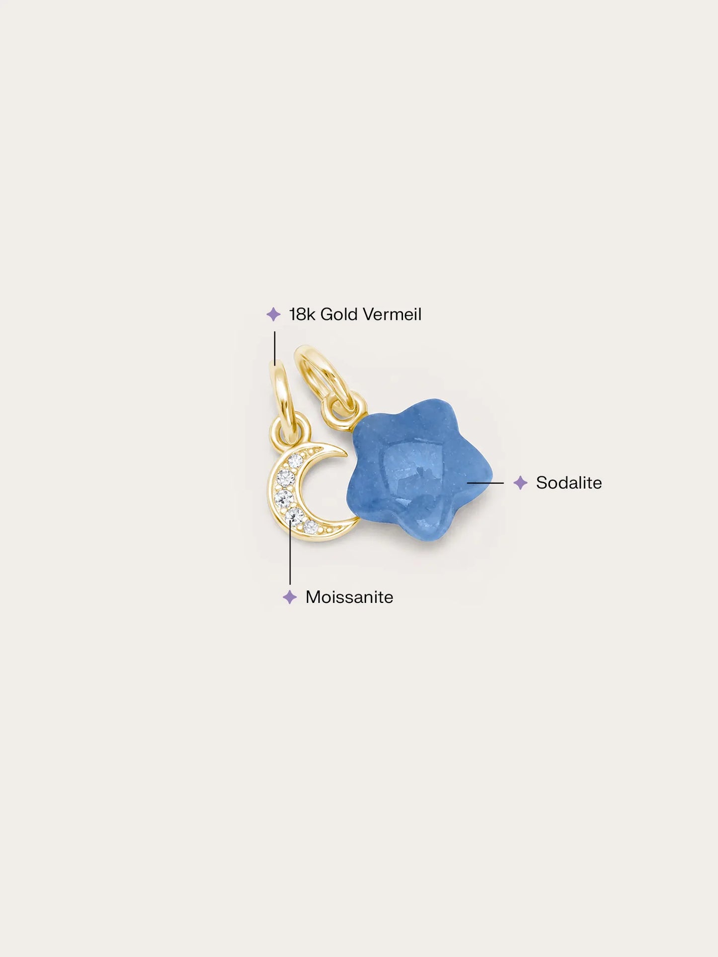 Puffy Star Charm Set – Sodalite