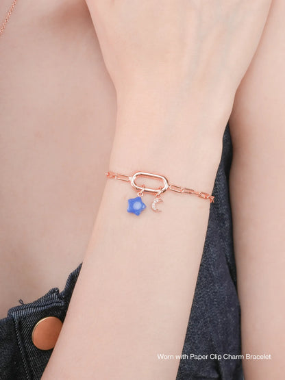 Puffy Star Charm Set Sodalite 18K Rose Gold Worn With – Mondays Made Flower & Birthstone Jewelry Singapore