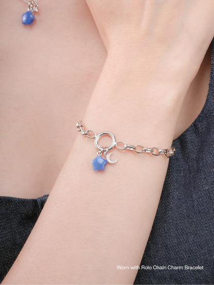 Puffy Star Charm Set Sodalite S925 Silver Rhodium Worn With – Mondays Made Flower & Birthstone Jewelry Singapore