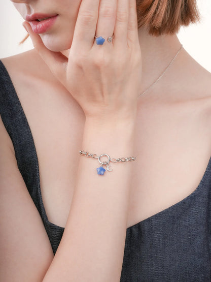 Puffy Star Charm Set Sodalite S925 Silver Rhodium (7) – Mondays Made Flower & Birthstone Jewelry Singapore