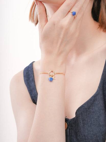 Puffy Star Charm Set Sodalite 18K Gold (7) – Mondays Made Flower & Birthstone Jewelry Singapore