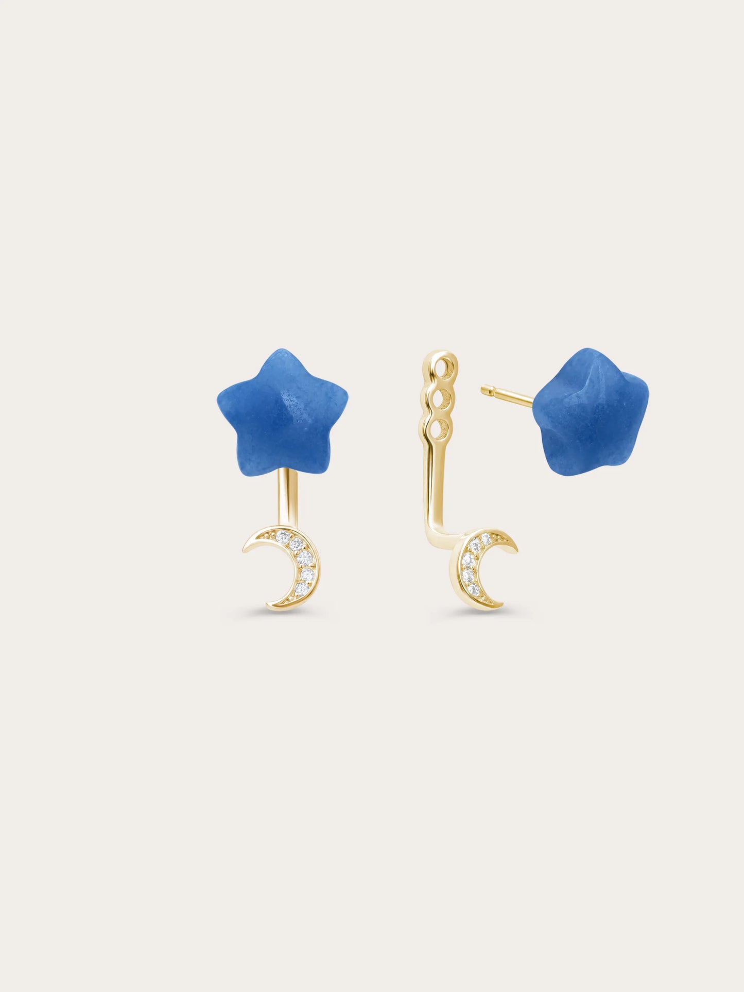 Puffy Star Ear Jacket Earrings – Sodalite