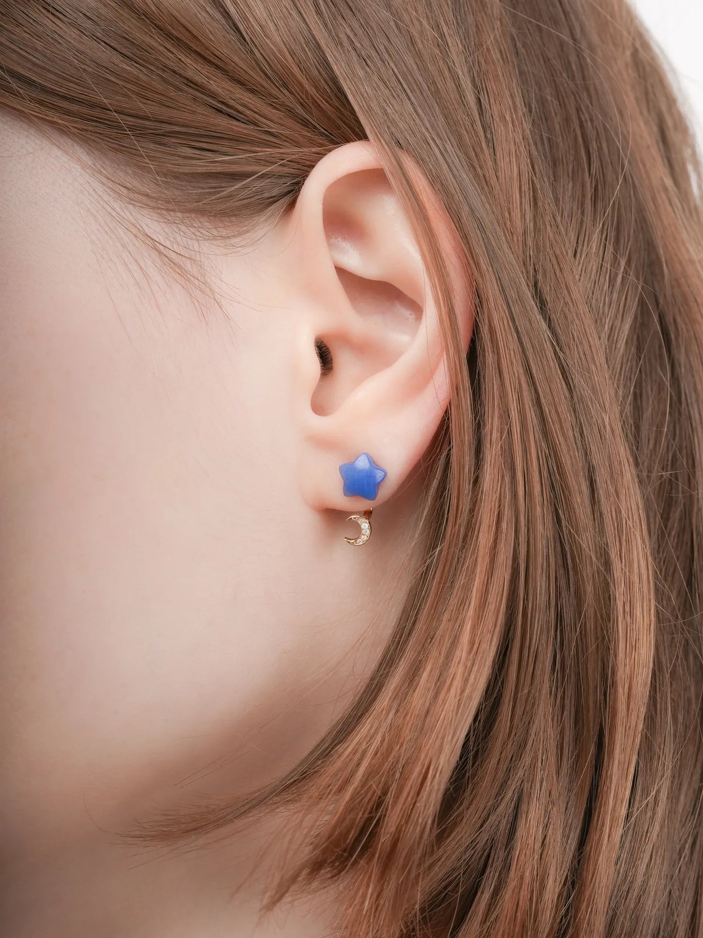 Puffy Star Ear Jacket Earrings – Sodalite