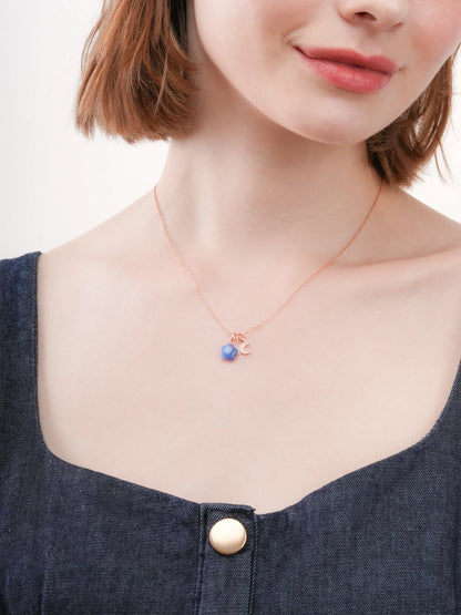 Puffy Star Necklace Set Sodalite 18K Rose Gold (6) – Mondays Made Flower & Birthstone Jewelry Singapore