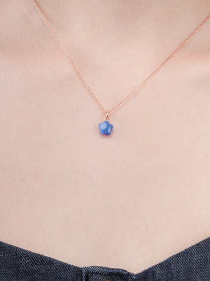 Puffy Star Necklace Set Sodalite 18K Rose Gold (8) – Mondays Made Flower & Birthstone Jewelry Singapore