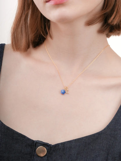 Puffy Star Necklace Set Sodalite 18K Gold (6) – Mondays Made Flower & Birthstone Jewelry Singapore