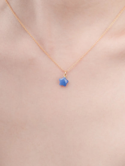 Puffy Star Necklace Set Sodalite 18K Gold (8) – Mondays Made Flower & Birthstone Jewelry Singapore
