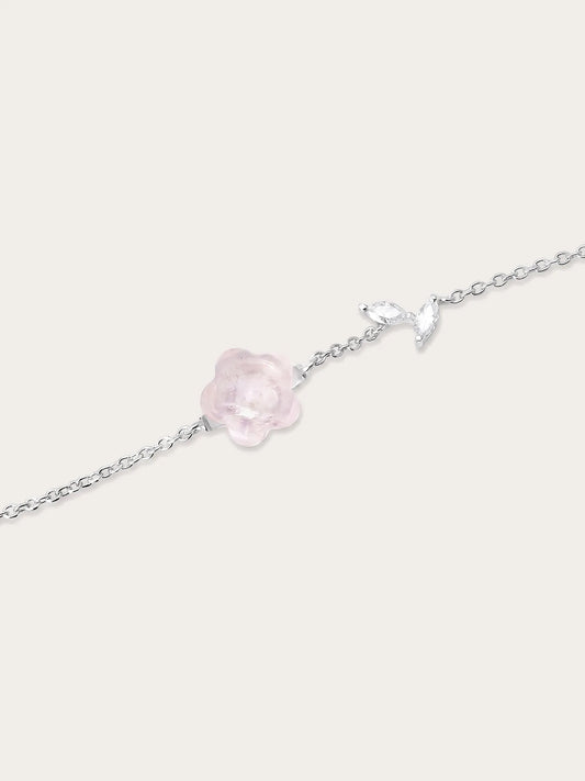 Puffy Flower Bracelet – Rose Quartz