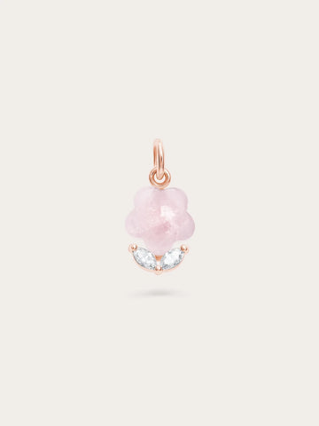 Puffy Flower Charm – Rose Quartz