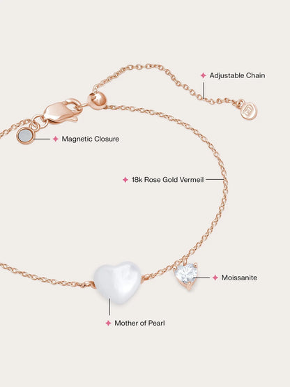 Puffy Heart Bracelet – Mother of Pearl