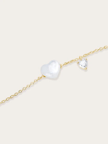 Puffy Heart Bracelet – Mother of Pearl