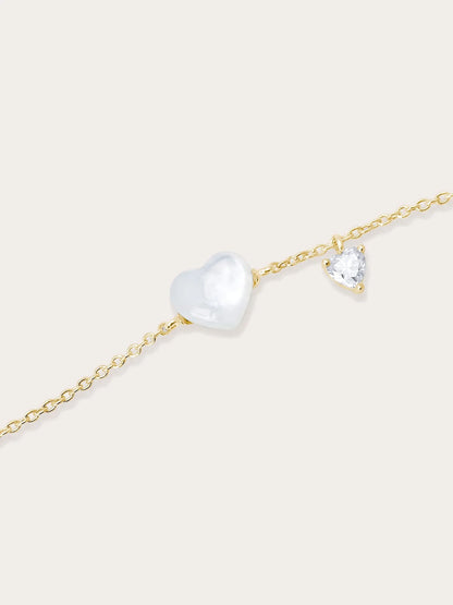 Puffy Heart Bracelet – Mother of Pearl