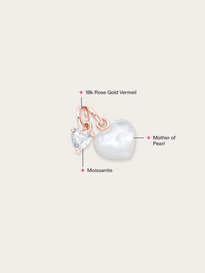 Puffy Heart Charm Set – Mother of Pearl
