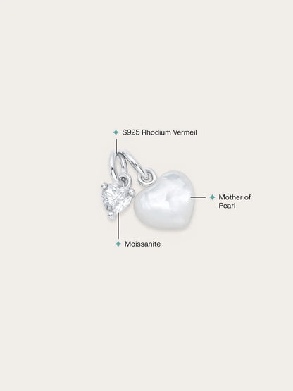 Puffy Heart Charm Set – Mother of Pearl