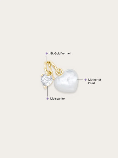Puffy Heart Charm Set – Mother of Pearl