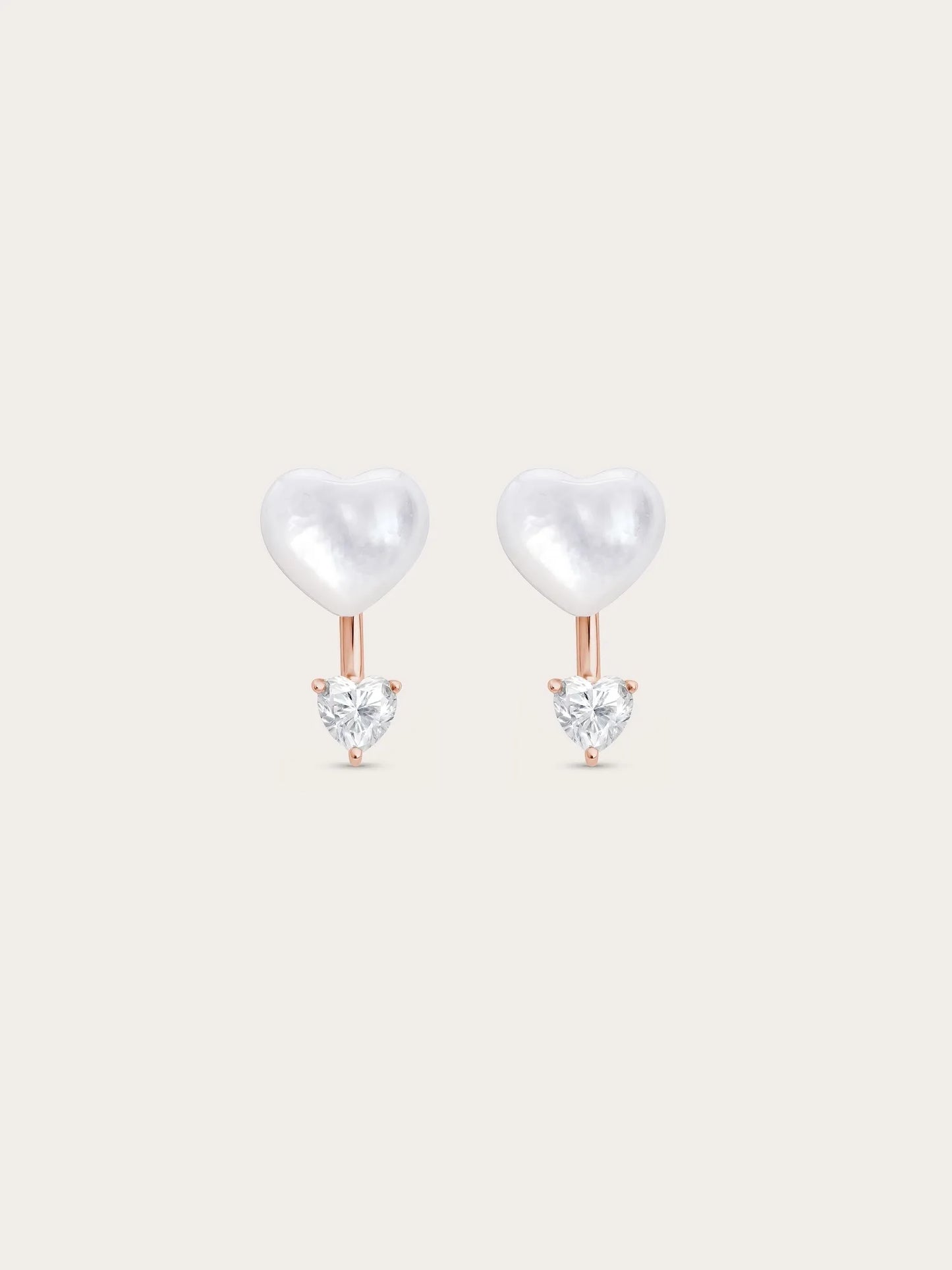 Puffy Heart Ear Jacket Earrings – Mother of Pearl