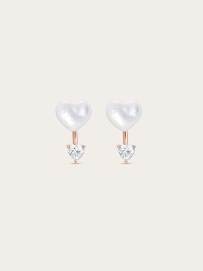 Puffy Heart Ear Jacket Earrings – Mother of Pearl