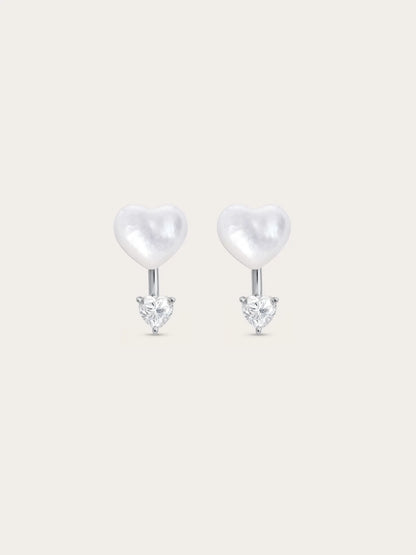 Puffy Heart Ear Jacket Earrings – Mother of Pearl
