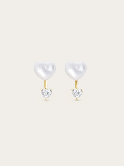 Puffy Heart Ear Jacket Earrings – Mother of Pearl