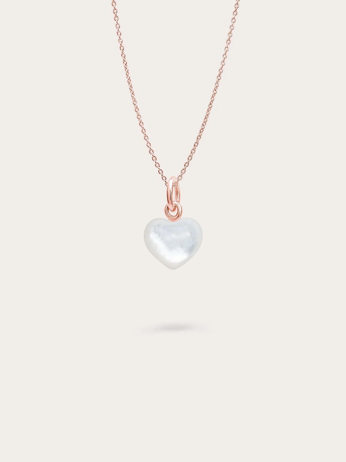 Puffy Heart Necklace Set – Mother of Pearl