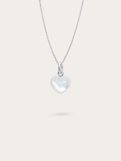 Puffy Heart Necklace Set – Mother of Pearl