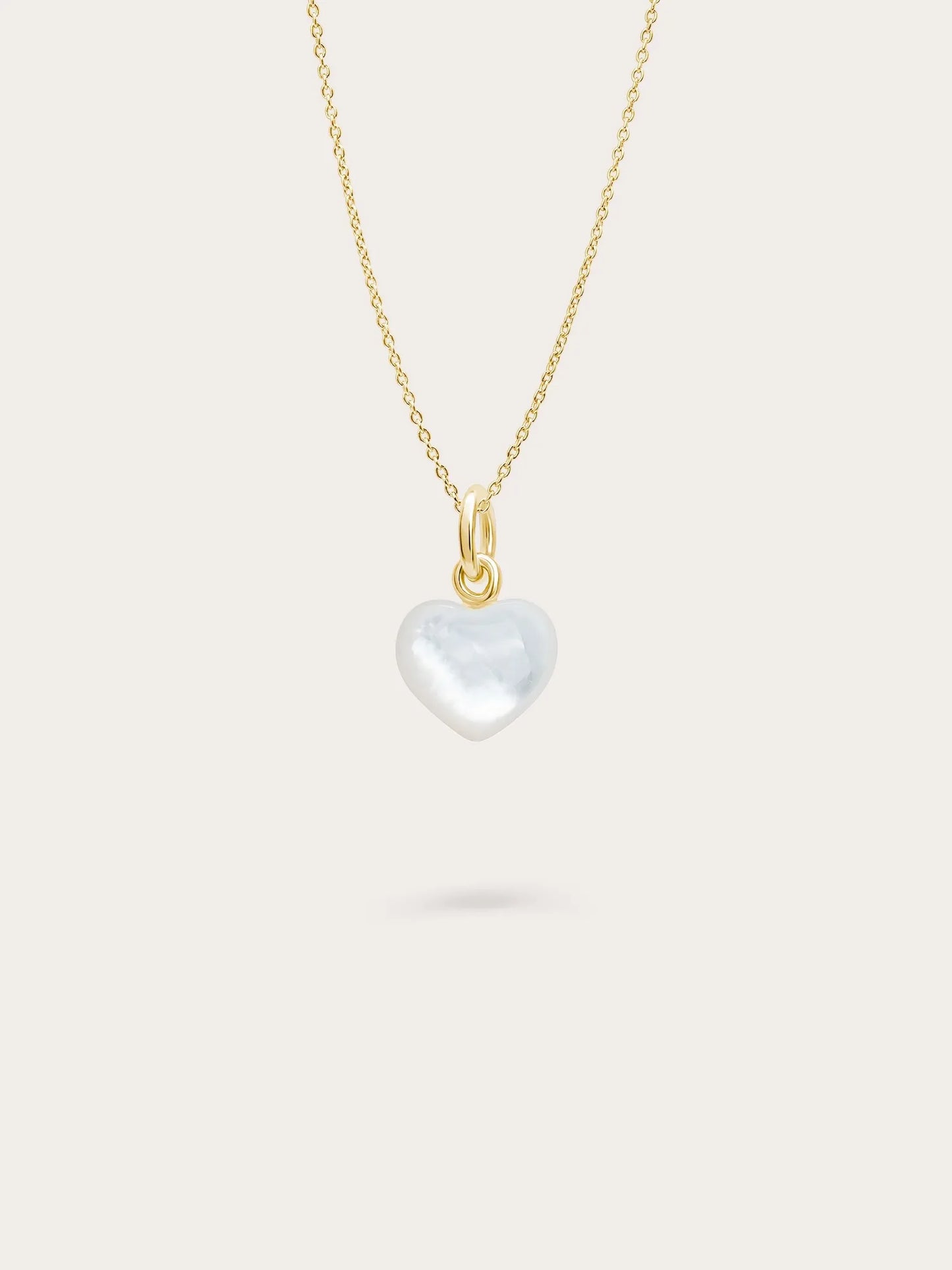 Puffy Heart Necklace Set – Mother of Pearl