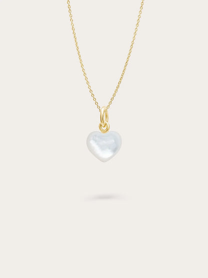 Puffy Heart Necklace Set – Mother of Pearl