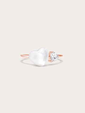 Puffy Heart Open Ring – Mother of Pearl