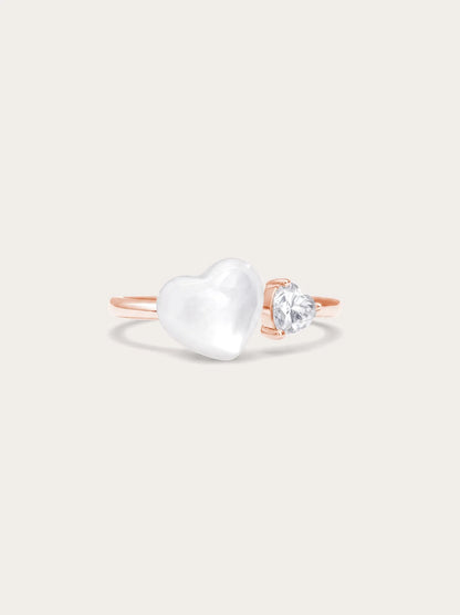Puffy Heart Open Ring – Mother of Pearl