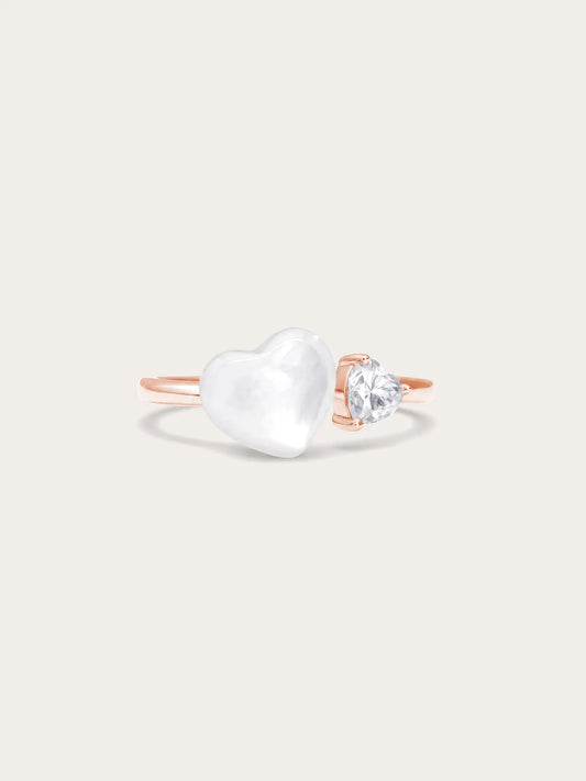 Puffy Heart Open Ring – Mother of Pearl