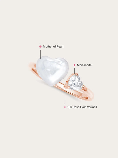 Puffy Heart Open Ring – Mother of Pearl