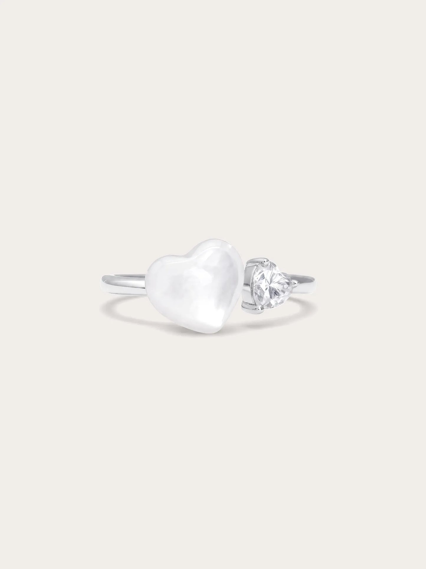 Puffy Heart Open Ring – Mother of Pearl