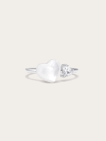 Puffy Heart Open Ring – Mother of Pearl