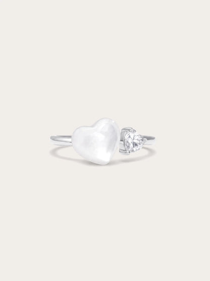 Puffy Heart Open Ring – Mother of Pearl