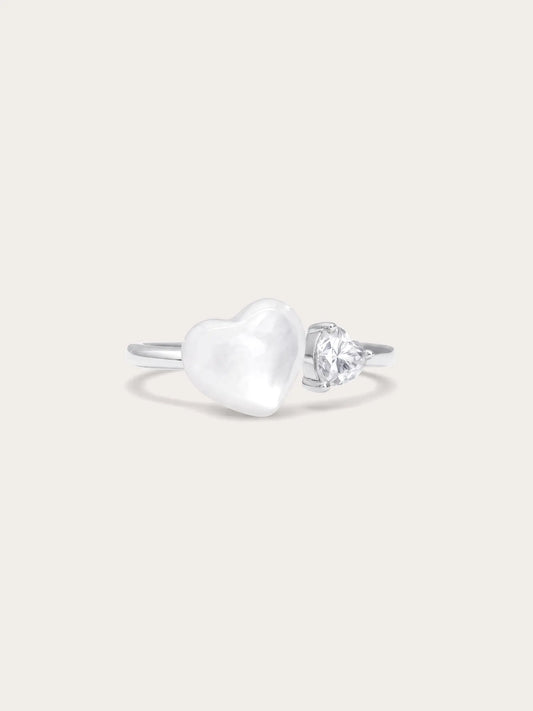 Puffy Heart Open Ring – Mother of Pearl