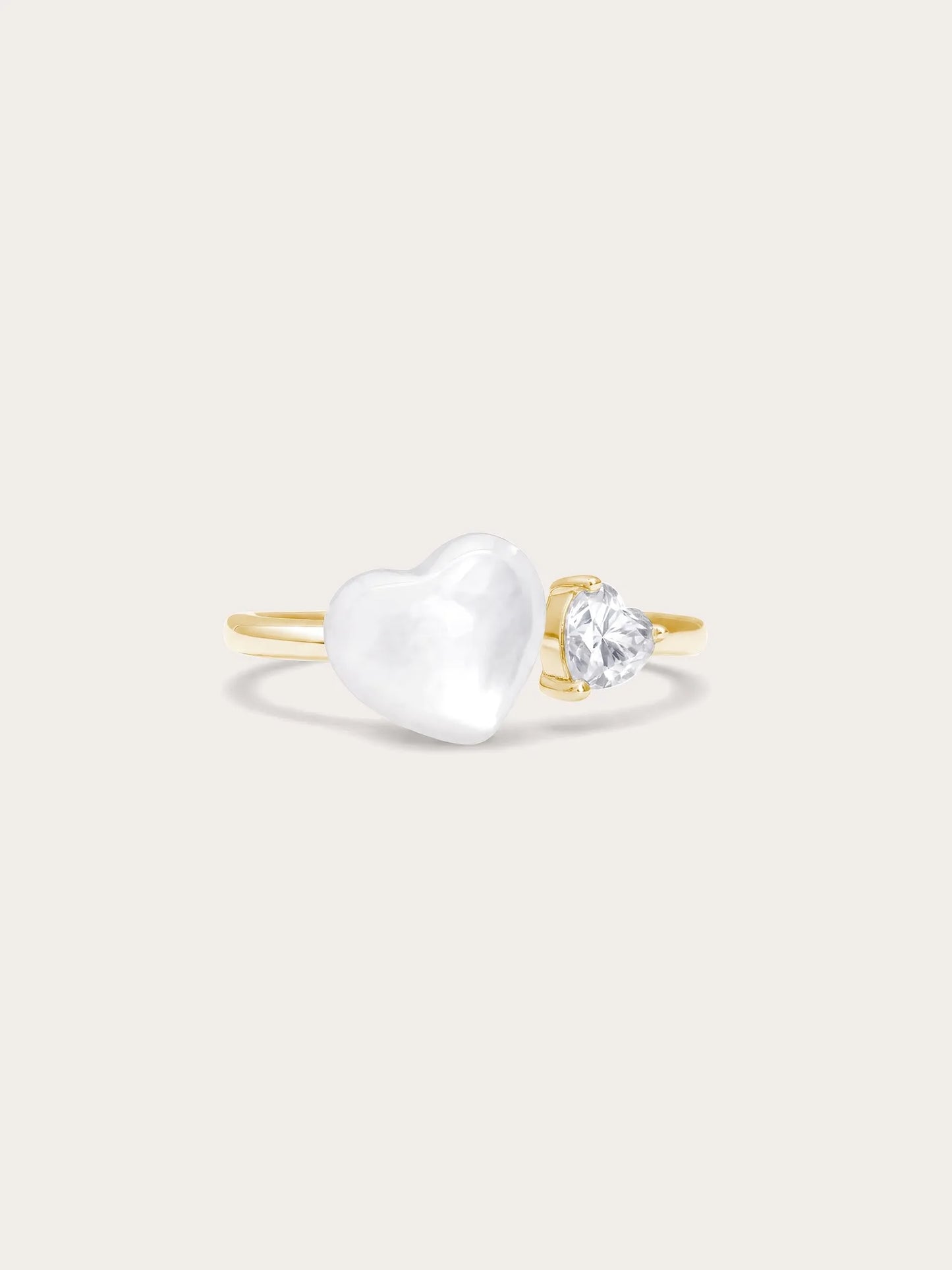 Puffy Heart Open Ring – Mother of Pearl