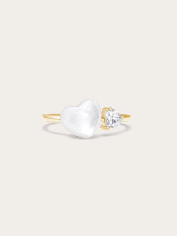 Puffy Heart Open Ring – Mother of Pearl