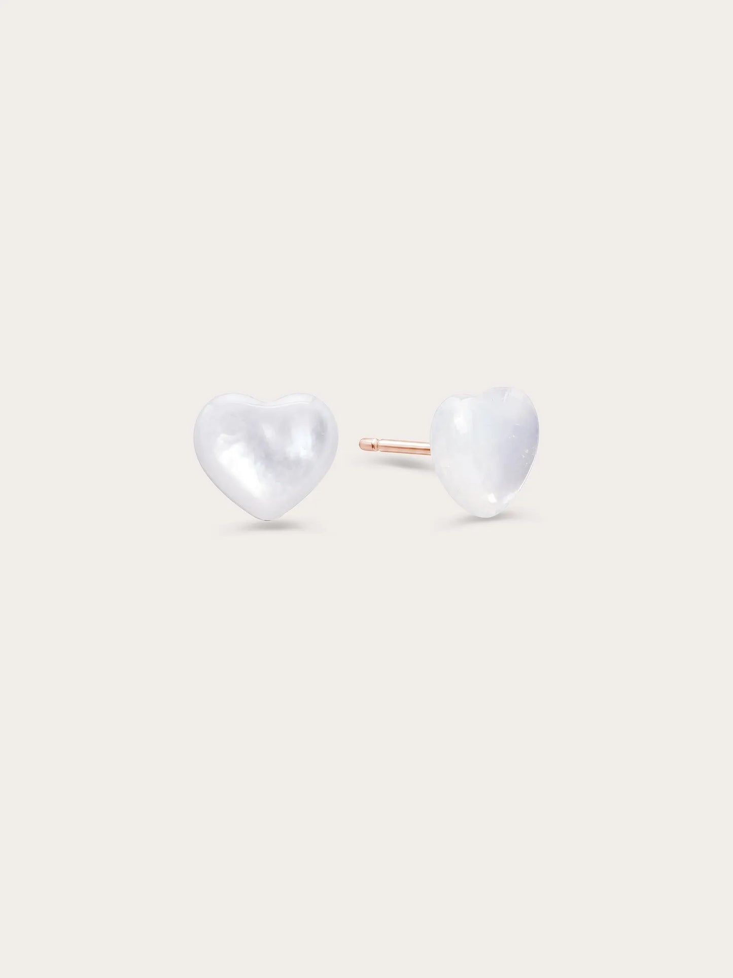 Puffy Heart Stud Earrings – Mother of Pearl